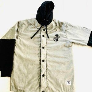 Jiberish Zip-Up Hoodie (Grey)